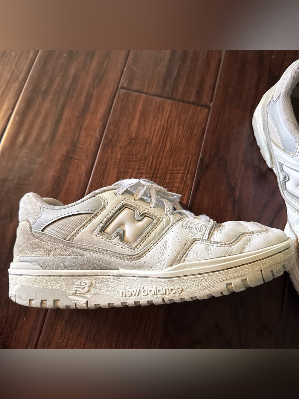 New Balance 550 Off-White Leather Sneakers